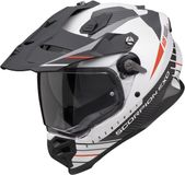 Scorpion ADF-9000 Air Feat Mat Wit Zwart Rood Adventure Helm - Maat S