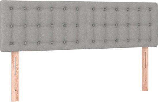 vidaXL Hoofdbord Stof Lichtgrijs 144x5x78/88 cm