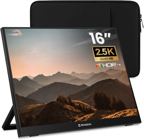 Remodius® Portable Monitor 16 Inch + Sleeve