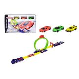 Majorette Racing Loop Rennstrecke mit Loop, Startrampe, inklusive 3 Fahrzeuge, ab 3 Jahren
