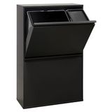 ARREGUI Basic CR606-B2 Recyclingcontainer | Afvalcontainer in Staal | 4 Compartimenten 23+11+17+17 L (68 L) | Binnenemmers voor PMD en GFT | Recyclebak voor Afvalscheiding | Afvalbak Keuken | Zwart