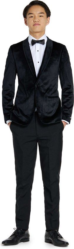 OppoSuits Deluxe Tiener Dinner Blazer - Black - Jongens Blazer - Kerst, Bruiloften en Meer - Zwart - Maat: EU 170/176 - 16 Jaar