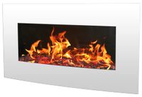 BREAKLING Elektrische wandhaard met vlammeneffect, led, verwarmd, wit, 2000 W, 90x50cm, afstandsbediening, verwarming