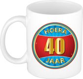 Bellatio Decorations Shoppartners Bv Verjaardag mok / beker - hoera 40 jaar - 300 ml - verjaardagscadeau / kado