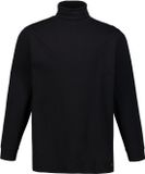 JP 1880 Heren Colshirt Basic Jersey Lange Mouwen Zwart 7XL