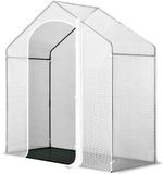 Merkloos / Sans marque Famanu Broeikas - Kweekkas - Plantenkast - Planten Kas - Folie Kas - 200 x 80 x 200 - Deur en 2 Ramen - Wit