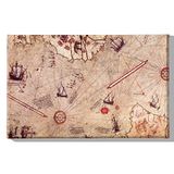 Homemania Wereldkaart voor woonkamer, slaapkamer, meerkleurig, 45 x 3 x 70 cm, HM20KNV45 x 70 – 214, polyester, hout