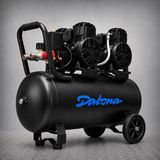 Datona Stille compressor 50L - Olievrij en verrijdbaar - Zwart
