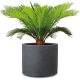 SCHEURICH Pot à plantes « Riva », plastique, rond (noir granit, 50 cm)