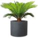 SCHEURICH Pot à plantes « Riva », plastique, rond (noir granit, 50 cm)