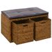 VidaXL Bankje met 2 manden 71x40x42 cm zeegras bruin