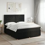 vidaXL Boxspringbed met matras met hoofdeinde Zwart 180 x 200 cm Stof