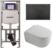 Geberit QeramiQ Dely Swirl Toiletset - Mat Wit
