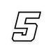 4R Quattroerre.it 13365 Racing Nummer 5 Moto GP, Wit, 10 x 10 cm