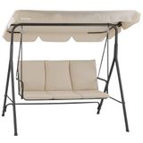 HinHocker Hollywoodschommel 3-zits met zonnedak | Beige | tot 250 kg belastbaar