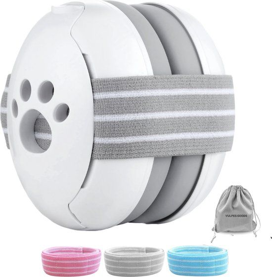 Vulpes Goods BabyCare - Gehoorbescherming Kinderen PRO - Gecertificeerde Baby Oorkappen - Geschikt voor Baby en Peuter tot 36 maanden - 28 dB SNR - Premium white