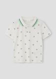 s.Oliver Polo met print all-over ecru/groen/zwart