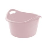 Hega Hogar Grote teil/afwasbak/kuip - kunststof - rond - handvatten - 45 x 27 cm - 18 liter - roze - huishouden/schoonmaak/wasgoed