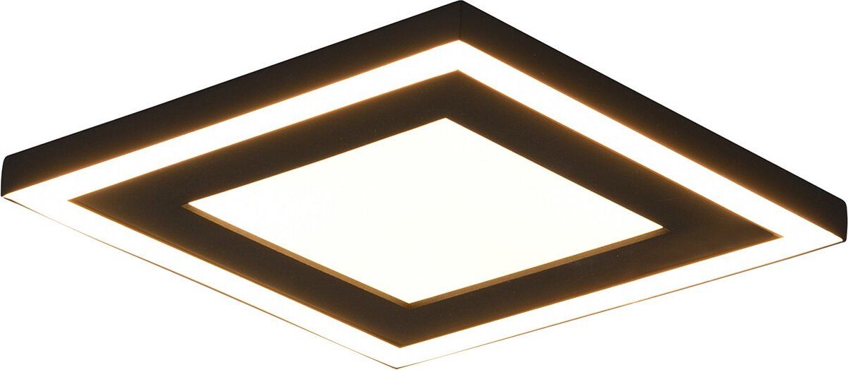 Reality LED Plafondlamp - 17W - Warm Wit - Vierkant - Zwart