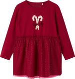 NAME IT NMFRIJUL LS DRESS BOX Jurk Meisjes Rood Katoen Lange Mouw Maat 98