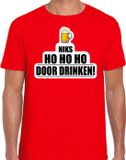 Bellatio Decorations Niks ho ho ho bier doordrinken fout Kerst t-shirt - rood - heren - Kerst t-shirt / Kerst outfit XL