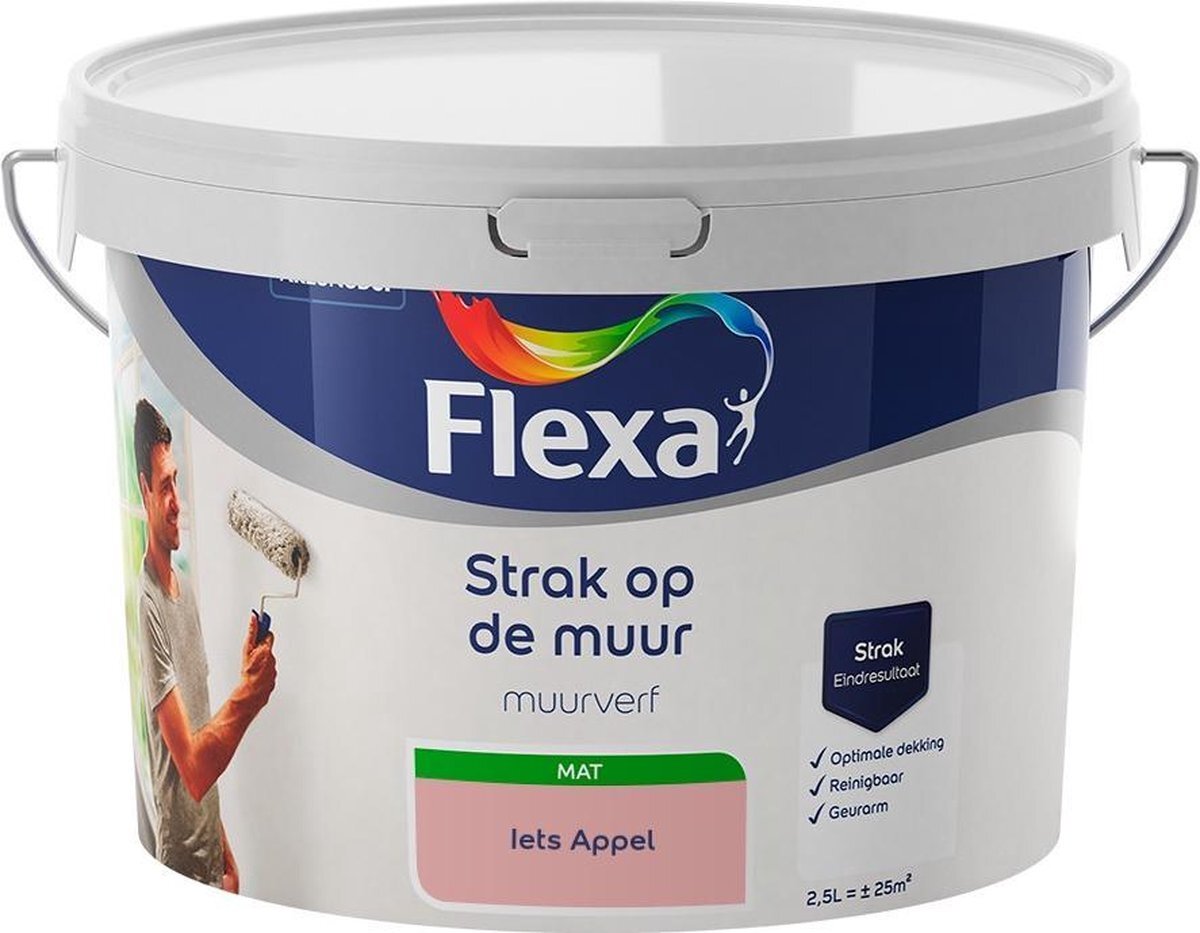 FLEXA - Strak op de muur - Muurverf - Mengcollectie - Iets Appel - 2,5 liter