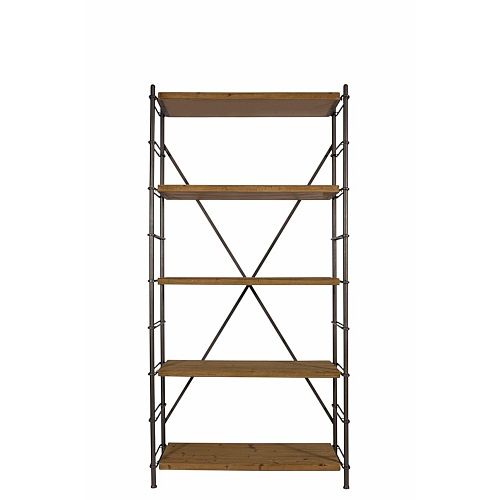 Dutchbone Iron Shelf Kast - Bruin - Hout - 200cm hoog