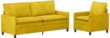 vidaXL Canapé 2 places Jaune Velours