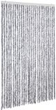 vidaXL Vliegengordijn 118x220 cm chenille wit en grijs