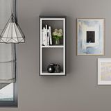 Hanah Home Moderne wandplank, antraciet en wit, 35 x 72 x 19,6 cm, 100% melamine gecoat deeltjesbord, 18 mm dik, stijlvolle opbergoplossing voor elke kamer