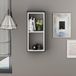 Hanah Home Moderne wandplank, antraciet en wit, 35 x 72 x 19,6 cm, 100% melamine gecoat deeltjesbord, 18 mm dik, stijlvolle opbergoplossing voor elke kamer
