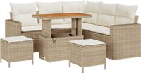 vidaXL Tuinbank - Set - 8 - st - Beige - poly - rattan
