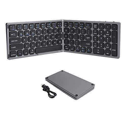 XINL Wireless Keyboard, Foldable Keyboard Black Keyboard for IOS/Android/Windows (Iron Gray)