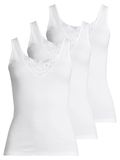 Speidel Dames onderhemd 3 pack Noelle V-hals Mouwloos Wit Katoen Maat M (38)