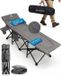 NORDMUT Lit de camp Kebne pliant avec surmatelas - 190 x 70 cm - Jusqu'à 200 kg - Gris clair