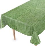 Merkloos Afwasbaar Tafelzeil, Tuintafelkleed in Linnenlook, met Snijrand, 100 x 140 cm, Groen