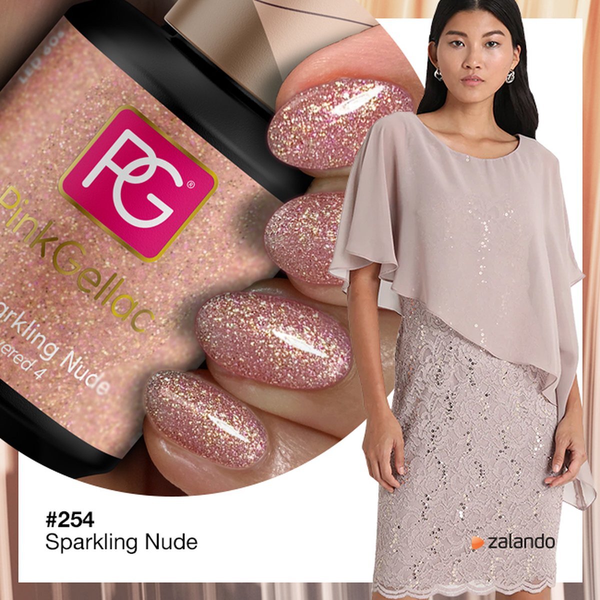 Pink Gellac Gel Nagellak Kleur 254 Sparkling Nude