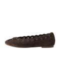 Next - Dames - Forever Comfort® balletballerina’s van suède met oogjes - Bruin