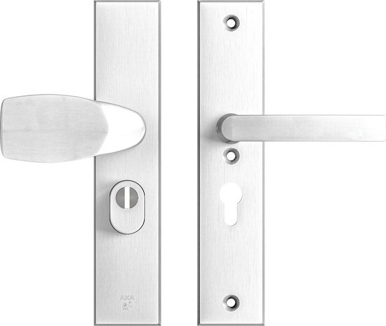 AXA Veiligheidsbeslag (Edge Plus) Aluminium geslepen: bedienbare Knop-Kruk (model Wing/Blok) PC55 met kerntrekbeveiliging SKG***