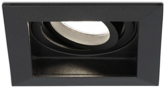 HOFTRONIC Durham - Vierkante inbouwspot - LED - Zwart - Dimbaar - Kantelbaar - 4000K