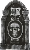 Fiestas Guirca, S.L. Horror kerkhof decoratie grafsteen RIP met schedel - 50 x 30 cm - Halloween feestdecoratie en versiering