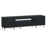 vidaXL LED tv-meubel HAARLEM 153 x 35 x 43 cm Zwart Bewerkt hout