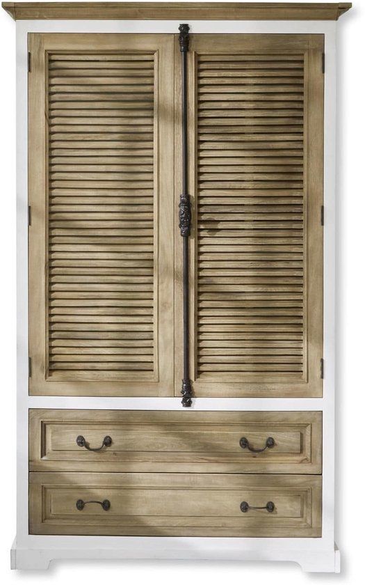 LOBERON Kast Bureau bruin/wit