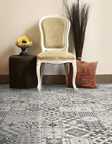 Tadi & Imperio1979 Hydraulisch vinyl tapijt, meerkleurig, voor keuken, hal, toilet, slaapkamer, met pvc-achterkant, antislip.