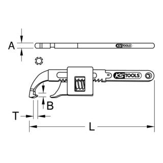 KS Tools Scharnier Haaksleutel met Neus - 20-100 mm - 1 Stuk