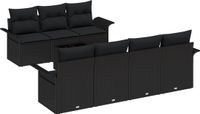 vidaXL - Dining loungeset - 8-delig - Zwart - Polyrattan
