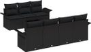 vidaXL - Dining loungeset - 8-delig - Zwart - Polyrattan