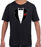 Bellatio Decorations Maffiabaas / gangster pak zwart shirt voor kinderen - Gangsters verkleedkleding 146/152