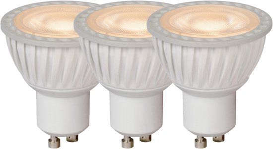 Lucide MR16 - Led lamp - Ø 5 cm - LED Dimbaar - GU10 - 3x5W 3000K - Wit - Set van 3