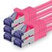 1aTTack.de Cat.7 netwerkkabel 3,0 m - Magenta - 5 stuks